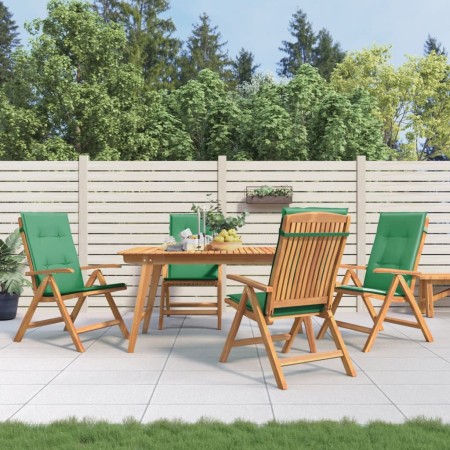 Reclining garden chairs and 4 solid teak wood cushions by , Garden chairs - Ref: Foro24-3196468, Price: 573,07 €, Discount: %