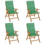 Reclining garden chairs and 4 solid teak wood cushions by , Garden chairs - Ref: Foro24-3196468, Price: 573,07 €, Discount: %