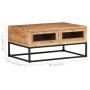 Couchtisch aus massivem Akazienholz, 90 x 60 x 40 cm von vidaXL, Couchtisch - Ref: Foro24-323506, Preis: 201,34 €, Rabatt: %