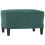 3-seater sofa with dark green velvet ottoman 180 cm by , Sofas - Ref: Foro24-3201057, Price: 347,96 €, Discount: %