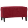 Red velvet wine red bench 70x35x41 cm by , Banks - Ref: Foro24-349401, Price: 56,65 €, Discount: %