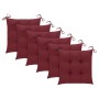 Garden chairs 6 units solid teak wood with red wine cushions by , Garden chairs - Ref: Foro24-3073055, Price: 824,62 €, Disco...