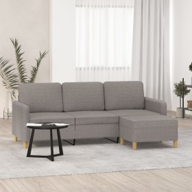 3-seater sofa with taupe grey fabric footstool, 180 cm by , Sofas - Ref: Foro24-3201199, Price: 335,47 €, Discount: %