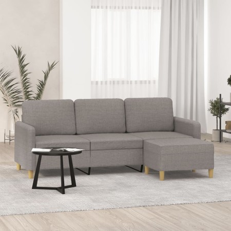 Dreisitzer-Sofa mit Hocker aus grauem Taupe-Stoff, 180 cm. von , Sofas - Ref: Foro24-3201199, Preis: 335,47 €, Rabatt: %