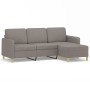 Dreisitzer-Sofa mit Hocker aus grauem Taupe-Stoff, 180 cm. von , Sofas - Ref: Foro24-3201199, Preis: 335,47 €, Rabatt: %