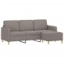 Dreisitzer-Sofa mit Hocker aus grauem Taupe-Stoff, 180 cm. von , Sofas - Ref: Foro24-3201199, Preis: 335,47 €, Rabatt: %