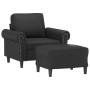 Sillón con taburete cuero sintético negro 60 cm de , Sofás - Ref: Foro24-3201200, Precio: 218,63 €, Descuento: %