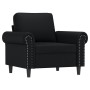 Sillón con taburete cuero sintético negro 60 cm de , Sofás - Ref: Foro24-3201200, Precio: 218,63 €, Descuento: %