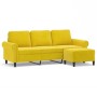 Sofá de 3 plazas con taburete terciopelo amarillo 180 cm de , Sofás - Ref: Foro24-3201221, Precio: 347,61 €, Descuento: %