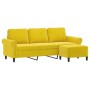 Sofá de 3 plazas con taburete terciopelo amarillo 180 cm de , Sofás - Ref: Foro24-3201221, Precio: 347,61 €, Descuento: %