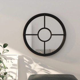 Round black iron mirror for indoor use 40x4 cm by , Mirrors - Ref: Foro24-3093528, Price: 64,99 €, Discount: %