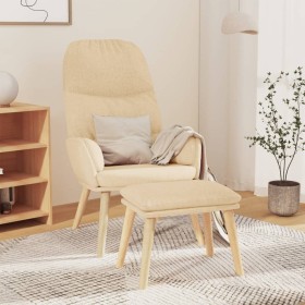 Relax armchair with cream-colored fabric footrest by , Armchairs - Ref: Foro24-3097344, Price: 151,99 €, Discount: %