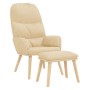 Sillón de relax con reposapiés de tela color crema de , Sillones - Ref: Foro24-3097344, Precio: 151,99 €, Descuento: %