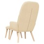 Sillón de relax con reposapiés de tela color crema de , Sillones - Ref: Foro24-3097344, Precio: 151,99 €, Descuento: %