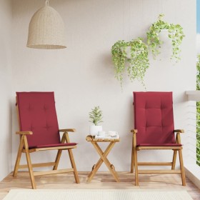 Reclining garden chairs and 2 solid teak wood cushions by , Garden chairs - Ref: Foro24-3196442, Price: 309,54 €, Discount: %