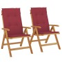 Reclining garden chairs and 2 solid teak wood cushions by , Garden chairs - Ref: Foro24-3196442, Price: 309,19 €, Discount: %