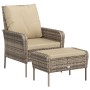 Light brown synthetic rattan garden armchair with footrest by , Garden chairs - Ref: Foro24-364114, Price: 146,95 €, Discount: %