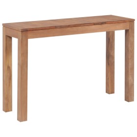 Massivholz-Konsolentisch aus Teakholz mit natürlicher Oberfläche, 110x35x76 cm. von , Seitentische - Ref: Foro24-246957, Prei...