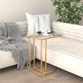 Computer side table with transparent glass, 50x35x65 cm by , Side tables - Ref: Foro24-331645, Price: 42,76 €, Discount: %