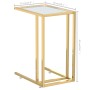 Computer side table with transparent glass, 50x35x65 cm by , Side tables - Ref: Foro24-331645, Price: 42,76 €, Discount: %