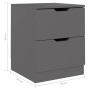 Engineered wood gray bedside table 40x40x50 cm by , Nightstands - Ref: Foro24-326727, Price: 64,49 €, Discount: %