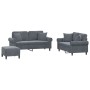 3-piece dark gray velvet sofa set with cushions by , Sofas - Ref: Foro24-3202241, Price: 590,17 €, Discount: %