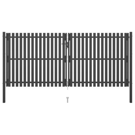 Anthracite grey steel garden fence gate 4x2 cm by , garden gates - Ref: Foro24-146336, Price: 663,89 €, Discount: %