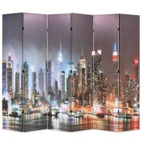 Faltbare Trennwand 228x170 cm New York bei Nacht von , Raumteiler - Ref: Foro24-245864, Preis: 144,37 €, Rabatt: %