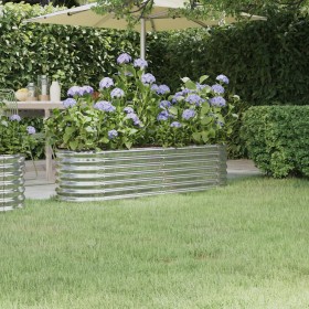 Steel powder-coated silver planter box 152x40x36 cm by , Pots and planters - Ref: Foro24-318872, Price: 43,67 €, Discount: %