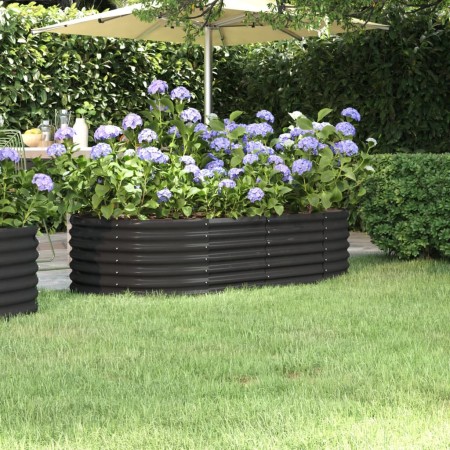 Planter raised bed made of anthracite powder-coated steel, 152x80x36 cm. by , Pots and planters - Ref: Foro24-318916, Price: ...