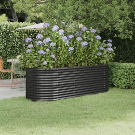 Planter raised bed in anthracite powder-coated steel, 224x80x68 cm by , Pots and planters - Ref: Foro24-318956, Price: 114,24...