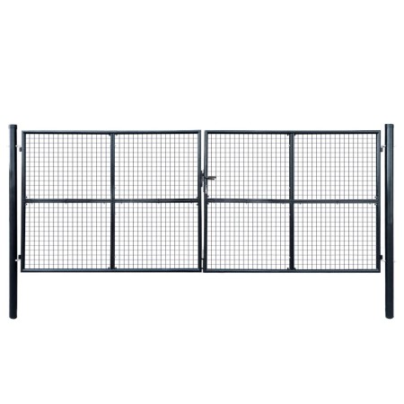 Puerta de malla de jardín acero galvanizado 400x150 cm gris de , Puertas de jardín - Ref: Foro24-143377, Precio: 502,96 €, De...