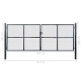 Puerta de malla de jardín acero galvanizado 400x150 cm gris de , Puertas de jardín - Ref: Foro24-143377, Precio: 464,47 €, De...