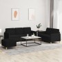 Schwarzes Sofaset mit 3-teiligen Kissen aus Stoff. von , Sofas - Ref: Foro24-3202130, Preis: 552,24 €, Rabatt: %