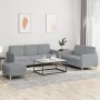 3-piece sofa set with light gray fabric cushions by , Sofas - Ref: Foro24-3202126, Price: 602,23 €, Discount: %