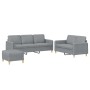 3-piece sofa set with light gray fabric cushions by , Sofas - Ref: Foro24-3202126, Price: 602,23 €, Discount: %