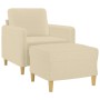 Armchair with cream fabric footstool 60 cm by , Sofas - Ref: Foro24-3201186, Price: 210,99 €, Discount: %