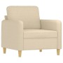 Sillón con taburete tela crema 60 cm de , Sofás - Ref: Foro24-3201186, Precio: 210,99 €, Descuento: %