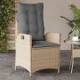 Garden recliner with PE rattan cushions mixed beige by , Garden chairs - Ref: Foro24-365261, Price: 132,75 €, Discount: %