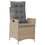 Garden recliner with PE rattan cushions mixed beige by , Garden chairs - Ref: Foro24-365261, Price: 132,75 €, Discount: %