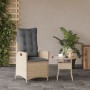 Garden recliner with PE rattan cushions mixed beige by , Garden chairs - Ref: Foro24-365261, Price: 132,75 €, Discount: %