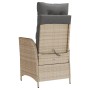 Garden recliner with PE rattan cushions mixed beige by , Garden chairs - Ref: Foro24-365261, Price: 132,75 €, Discount: %