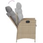 Garden recliner with PE rattan cushions mixed beige by , Garden chairs - Ref: Foro24-365261, Price: 132,75 €, Discount: %