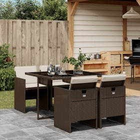 5-teiliges Garten-Esszimmerset und Kissen Kunstrattan braun von , Gartensets - Ref: Foro24-3210537, Preis: 354,99 €, Rabatt: %