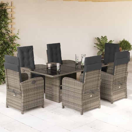 Garden dining set 7 pieces and gray synthetic rattan cushions by , Garden sets - Ref: Foro24-3212257, Price: 1,00 €, Discount: %