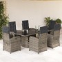 Set comedor jardín 7 pzas y cojines ratán sintético gris de , Conjuntos de jardín - Ref: Foro24-3212257, Precio: 1,00 €, Desc...