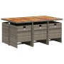 Set comedor jardín 7 pzas y cojines ratán sintético gris de , Conjuntos de jardín - Ref: Foro24-3210554, Precio: 505,39 €, De...