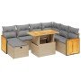 Garden sofa set with beige cushions, 8 pieces, PE rattan by , Garden sets - Ref: Foro24-3276265, Price: 611,15 €, Discount: %