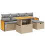 Set Gartensofas mit Kissen 6 Stück synthetisches Rattan beige von , Gartensets - Ref: Foro24-3276244, Preis: 458,74 €, Rabatt: %