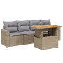 Set Gartensofas mit Kissen 5 Stück synthetisches Rattan beige von , Gartensets - Ref: Foro24-3271192, Preis: 371,13 €, Rabatt: %